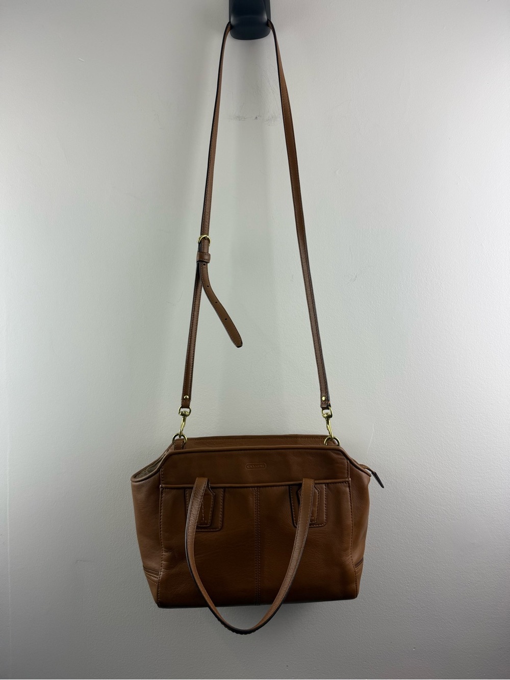 Coach Taylor Leather Bette Mini Tote Crossbody Bag Saddle Tan F27661